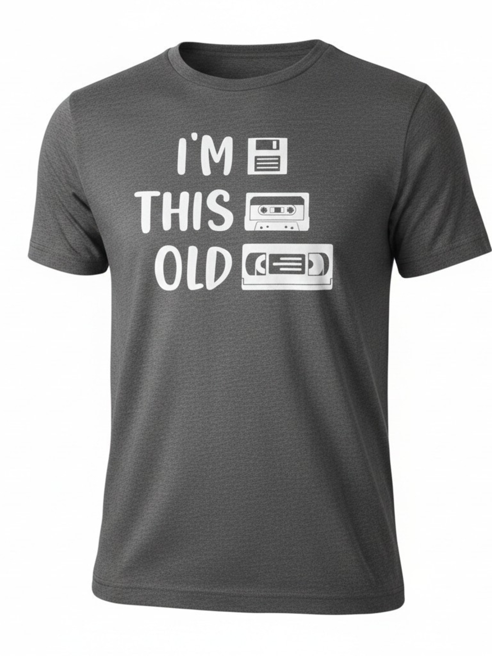 Crazy Dog T-Shirts I’m This Old Sarcastic Retro Graphic Novelty Tee Dark Grey XL